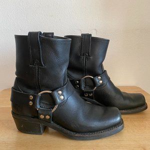 Frye Harness 8R - Black 'Greasy' Leather, 6.5 M